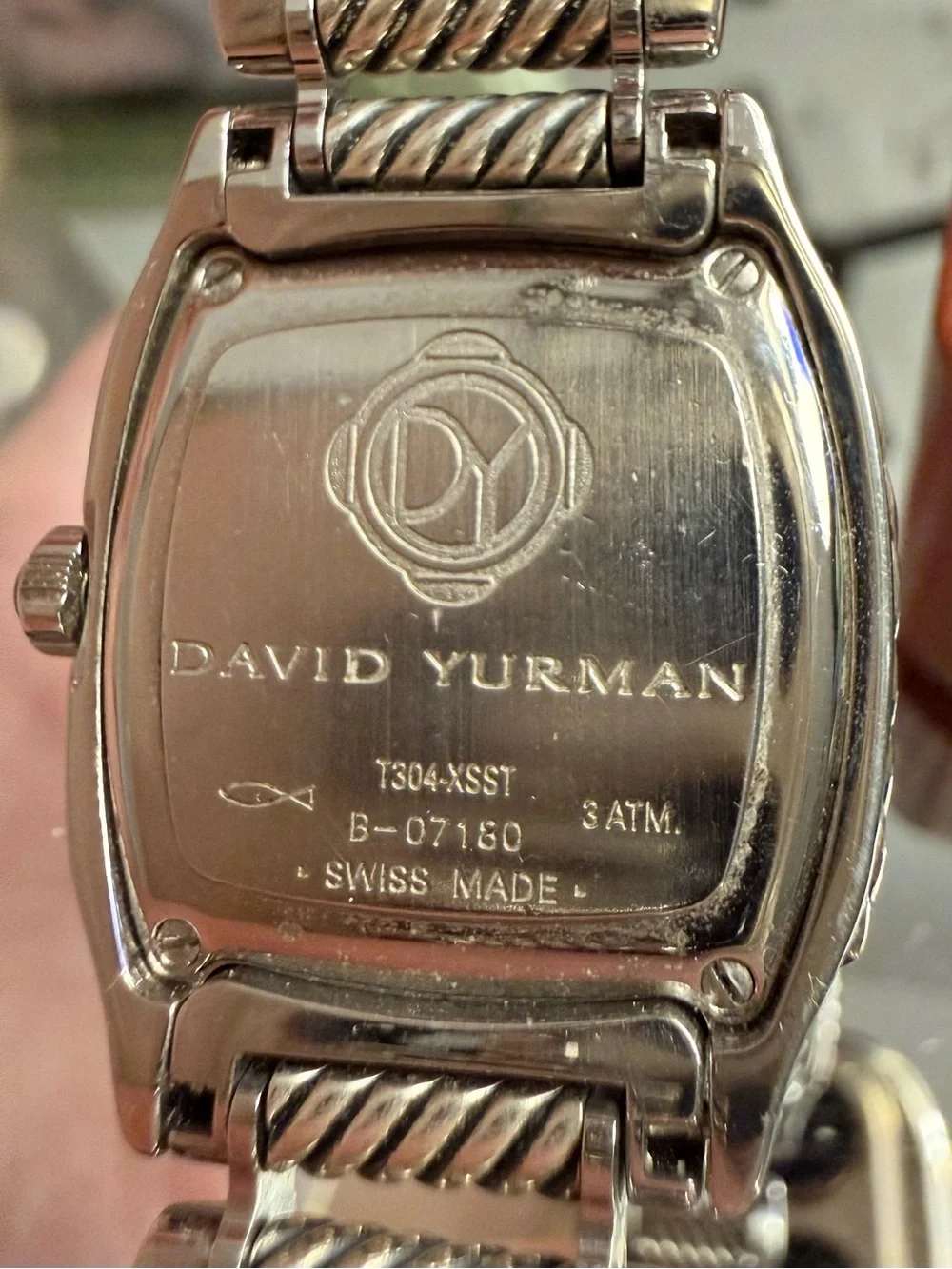 David Yurman Women's Diamond Bezel Watch Silver Cable Link